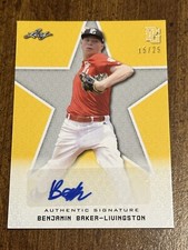 BENJAMIN BAKER-LIVINGSTON 2020 Leaf Perfect Game AUTOGRAPH #15/25 NEW MEXICO