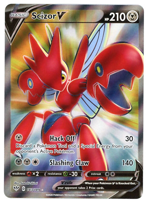 Scizor V 183/189 Pokémon TCG Darkness Ablaze Holo Full Art Ultra Rare NM