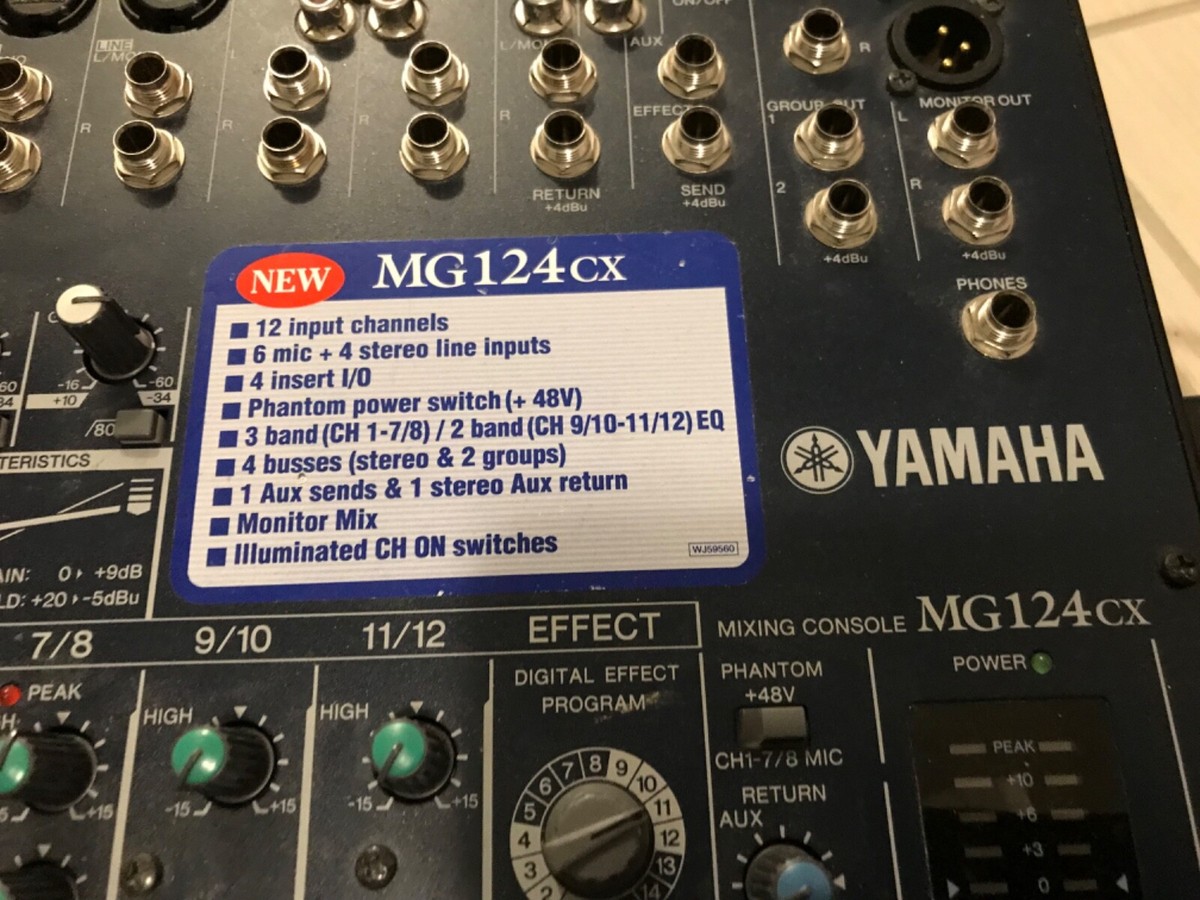 Yamaha MG124CX 12 Channel Stereo Mixer Mixing Console - power