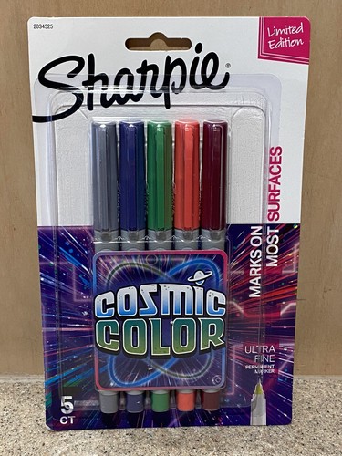 Sharpie Permanent Markers, Ultra Fine Point, Cosmic Colors, 5 Count, Brand NEW!