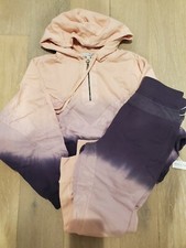 Young Fabulous Broke Pink Tie Dye Jogger Sweatpant Zip Sweatshirt Set medium