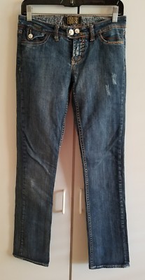 PEPE JEANS LONDON PJL JUNIORS SIZE 25 1973 32 INCH INSEAM WHITE BUTTONS WORN 3x