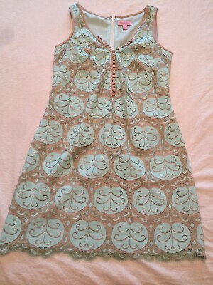 GUC Lilly Pulitzer Dress Nadine Lace Shift, Whisper Blue, Sz