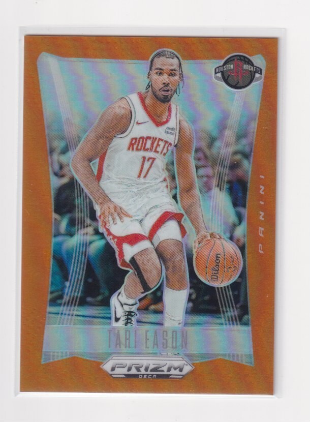 Tari Eason 2023-24 Prizm DECA Orange Prizm #’d/49 Rockets Color Match