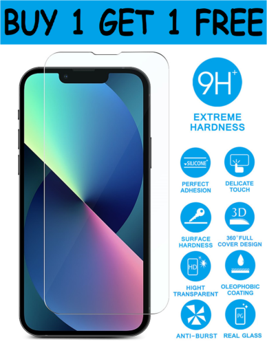 ALL IPHONE Tempered Glass Screen Protector For iPhone14,14 Pro Max XR X XS Max7 - Picture 1 of 1