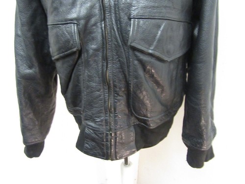 VINTAGE G-1 LEATHER MOTORCYCLE FLIGHT JACKET SIZE L + FUR LINER & COLLAR - Picture 4 of 18