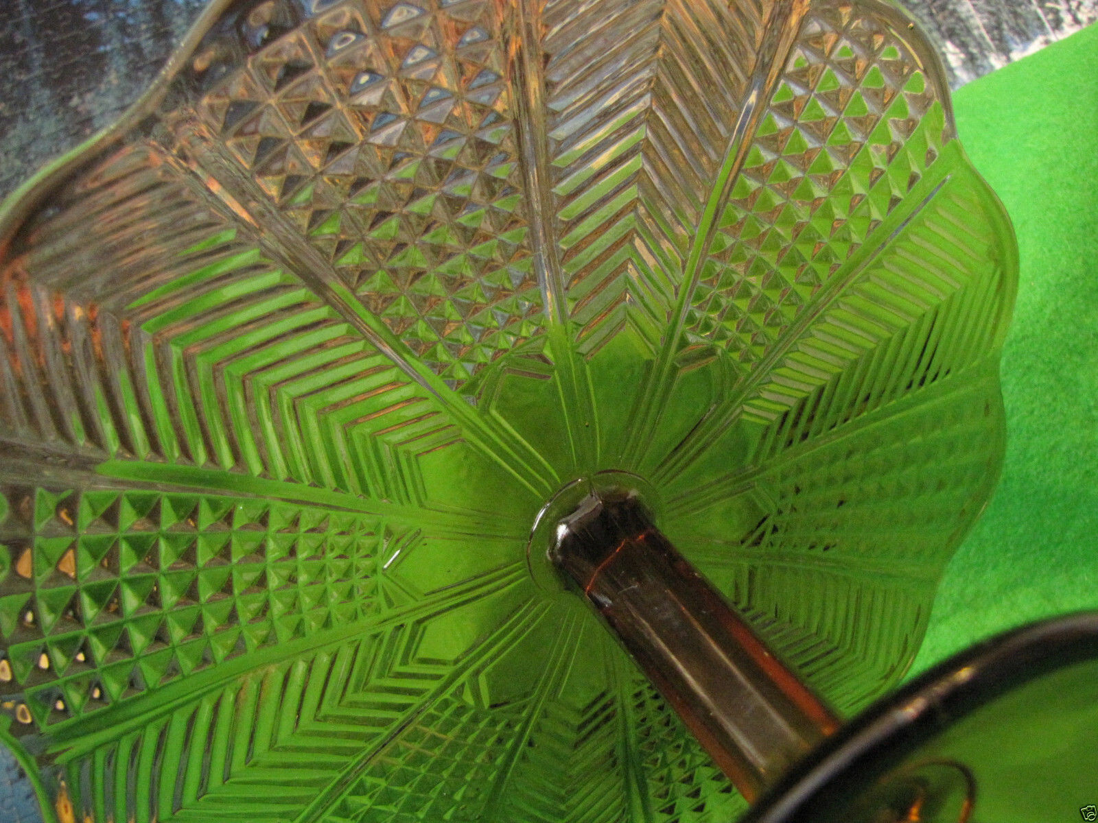 Vintage USSR ornament glass cake stand