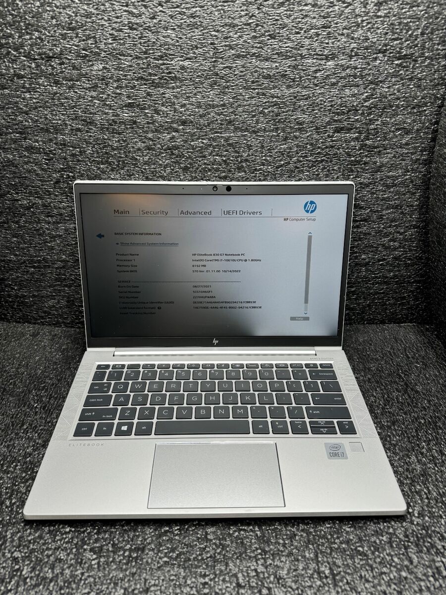 HP EliteBook 830 G7 Core i7-10610U CPU @ 1.80GHz 8GB Ram HP EliteBook 830 G7 Core i7-10610U CPU @ 1.80GHz 8GB Ram