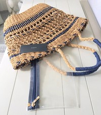 Zara Woman Braided 2 tone Tote Bag With Clear Insert Zipped Pouch BNWT LAST ONE