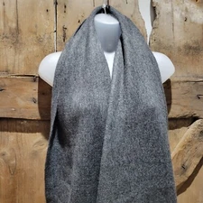 LUCKY BRAND Fringe Scarf Long Soft Cozy Charcoal Gray Acrylic Knit Wrap NWT 