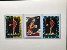 Evan Mobley 2021 Donruss Rated Rookie Teal Holo Laser & Green Yellow Laser & #5