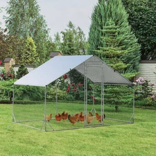 NNECW Large Spire-Shaped Chicken Run Coop with Waterproof and Sun-Protective Cov