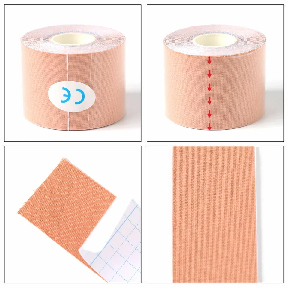 Rollo de cinta de kinesiología 5M impermeable deportes músculo fisioterapéutico pegatina EE. UU. Foto 2 de 4