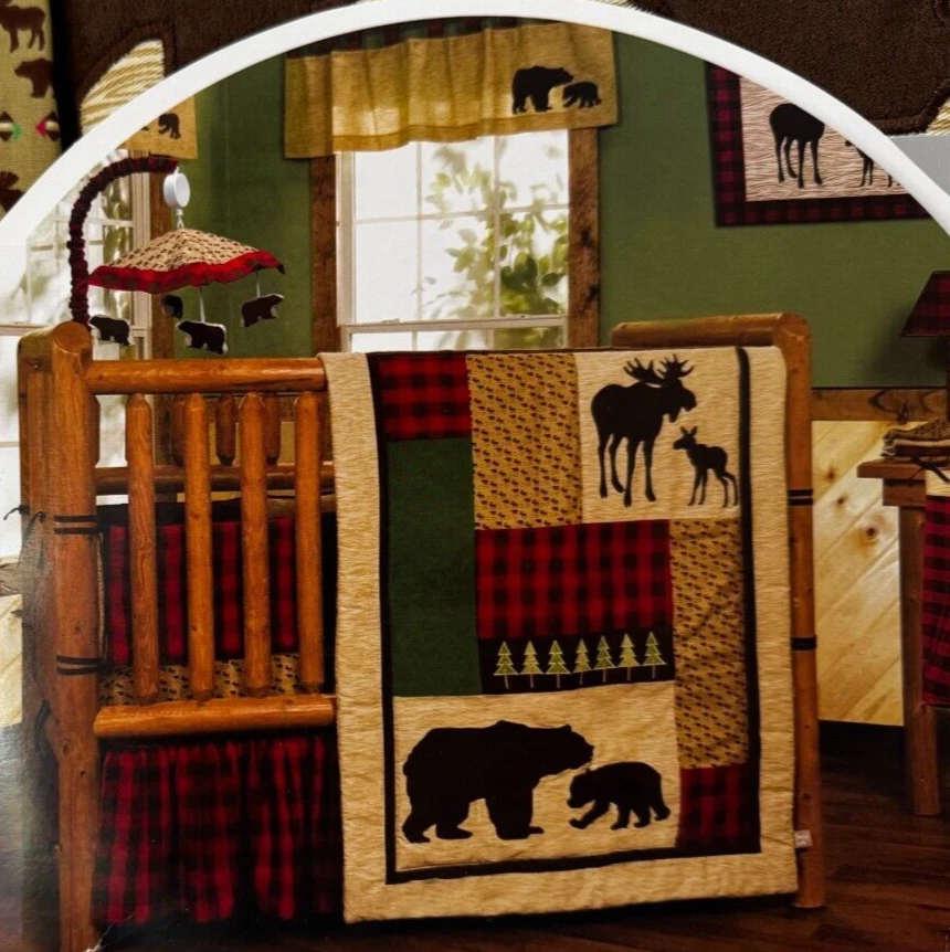3 pc Trend Lab Northwoods Nursery Crib Bedding Set NIP