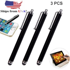 3 Pack Universal Black Touch Screen Pen Metal Stylus Fr iPhone 8 7 iPad Samsung