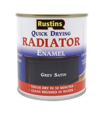 Image of Satin Grey Radiator Enamel Paint Rustins Quick Drying 250ml Fade Resistant Paint