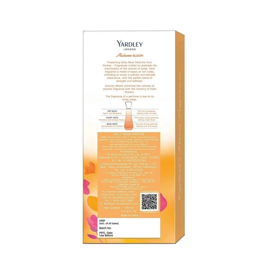 Perfume spray flor de otoño Yardley London aroma floral fresco para mujer 100 ml Foto 3 de 3