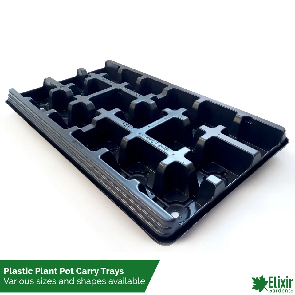 ELIXIR GARDENS Plant Pot Carry / Market Trays | Flower / Seedling Potting Tray | Various Sizes