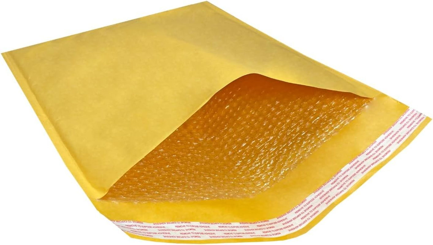 50 Self-Sealing Kraft Bubble Mailers 14.5x20 Inches - Durable #7 Padded Shipping Envelopes
