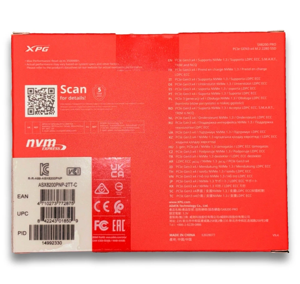 XPG SX8200 PRO PCIe Gen3 x4 M.2 2280 SSD 2TB - Image 3 of 4