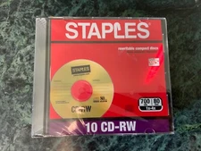 Staples  CD-RW  10/Pack  700mb 80 Min 1x-4x. New,Sealed.