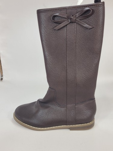 Baby Gap Kleinkinder hohe Stiefel dunkelbraun Reißverschluss hoch Kunstleder Größe 8 C - Bild 2 von 12