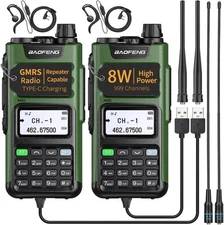 GMRS Handheld Radio Baofeng GM-15 Pro 8W Long Range Walkie Talkie with Earpiece