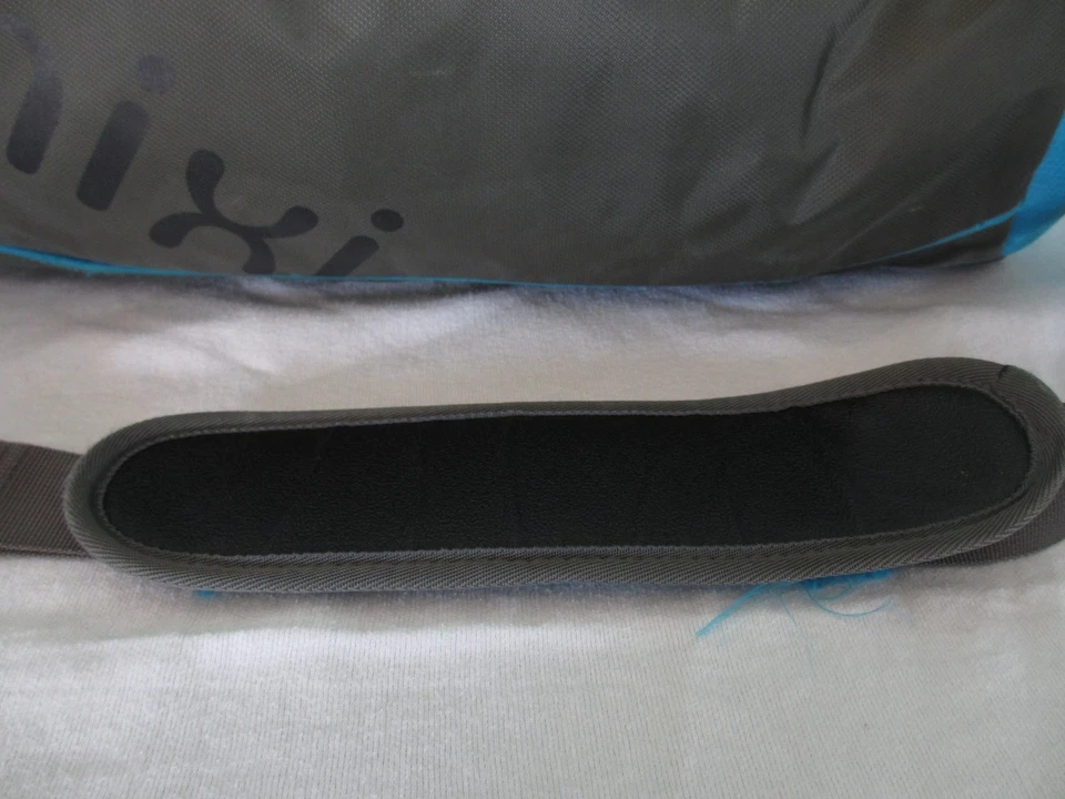 Mixi Duffel Bag Tote Gray Blue Carryon Travel Gym Bag Barrel Shoulder Strap HUGE - Image 3 of 4