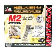 N Scale Kato Unitrack 20-853 M2 Basic Oval and Passing Track Set with Power Pack