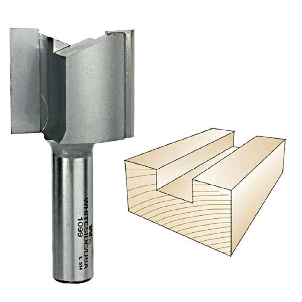 Whiteside Straight Bit, 1/2 in. SH x 1-1/2 in. CD x 1-1/4 in. CL 1099