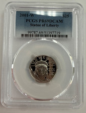 2001 Platinum Eagle 1/4 Oz Coin PR 69 PCGS 4400.00 per troy oz