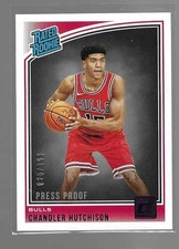 CHANDLER HUTCHISON 2018-19 DONRUSS REATED ROOKIE PURPLE PRESS PROOF #166  /199