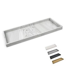 Countertop and Vanity Tray - 11.7" Silicone Bathroom Large 11.7 Marble Design