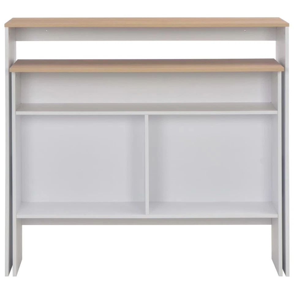 Bar Table White and Oak Engineered wood 51.2x15.7x47.2 in - Image 4 of 4