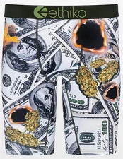 Ethika the Staple STOVE GOD $100 Bills Marijuana Flames Boxers Men's XL NWT