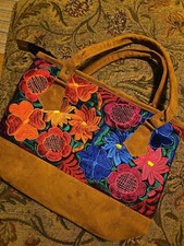Mexican Embroidered Tote Bag, Floral Tote Bag, Tote Bag with Pocket    NEW   