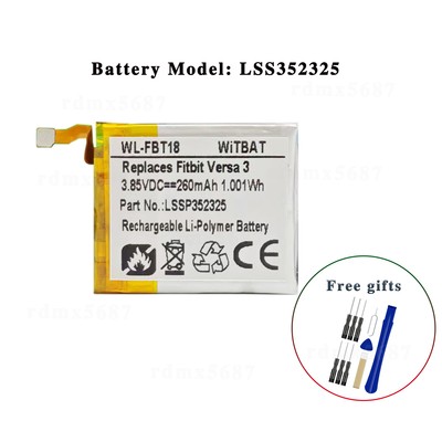 260mAh LSS352325 new Battery For Fitbit Versa Smartwatch