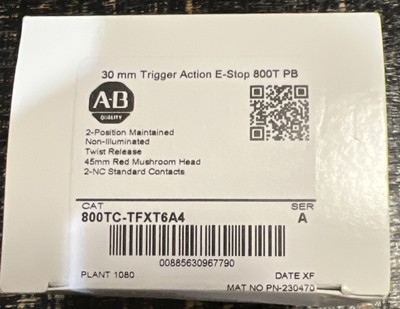Allen-Bradley 800TC-TFXT6A4 Series A 30mm Trigger Action E-Stop 800T PB