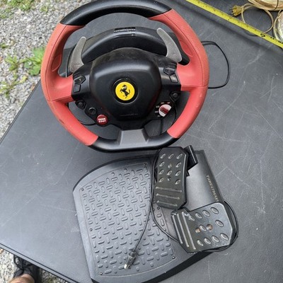 Xbox One Thrustmaster Ferrari 458 Spider Racing Steering Wheel & Pedals W/ Mount