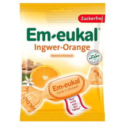 EM-EUKAL Bonbons Ingwer Orange zuckerfrei 75 g PZN 07630170