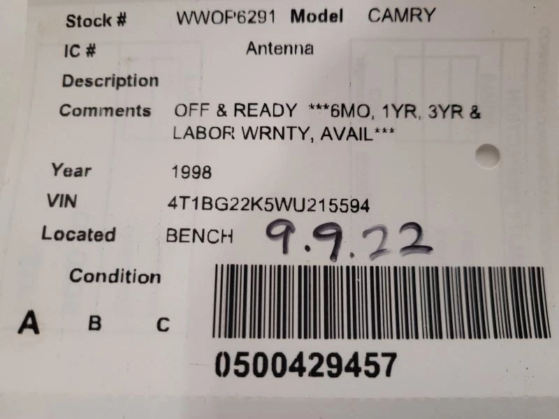 Antena Camry 1998 1616562 Foto 3 de 3