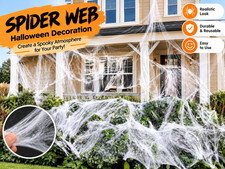 1000 sqft Spider Webs Halloween Decorations with 30 Fake Spiders