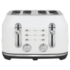 Image of Rangemaster Classic 4-Slice Traditional Toaster – Matte White Long S RMCL4S304WH