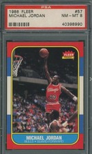 1986 Fleer Michael Jordan Rookie Card PSA 8 EYE APPEAL & CENTERING A+! RC #57. rookie card picture