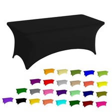 Custom Table Cloth Personalized Stretch Table 72" x 30" Rectangular Black06ft
