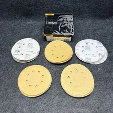 MIRKA GOLD 5" Sandpaper Hook & Loop 8 Hole 80 100 120 150 220 Orbital Sander B