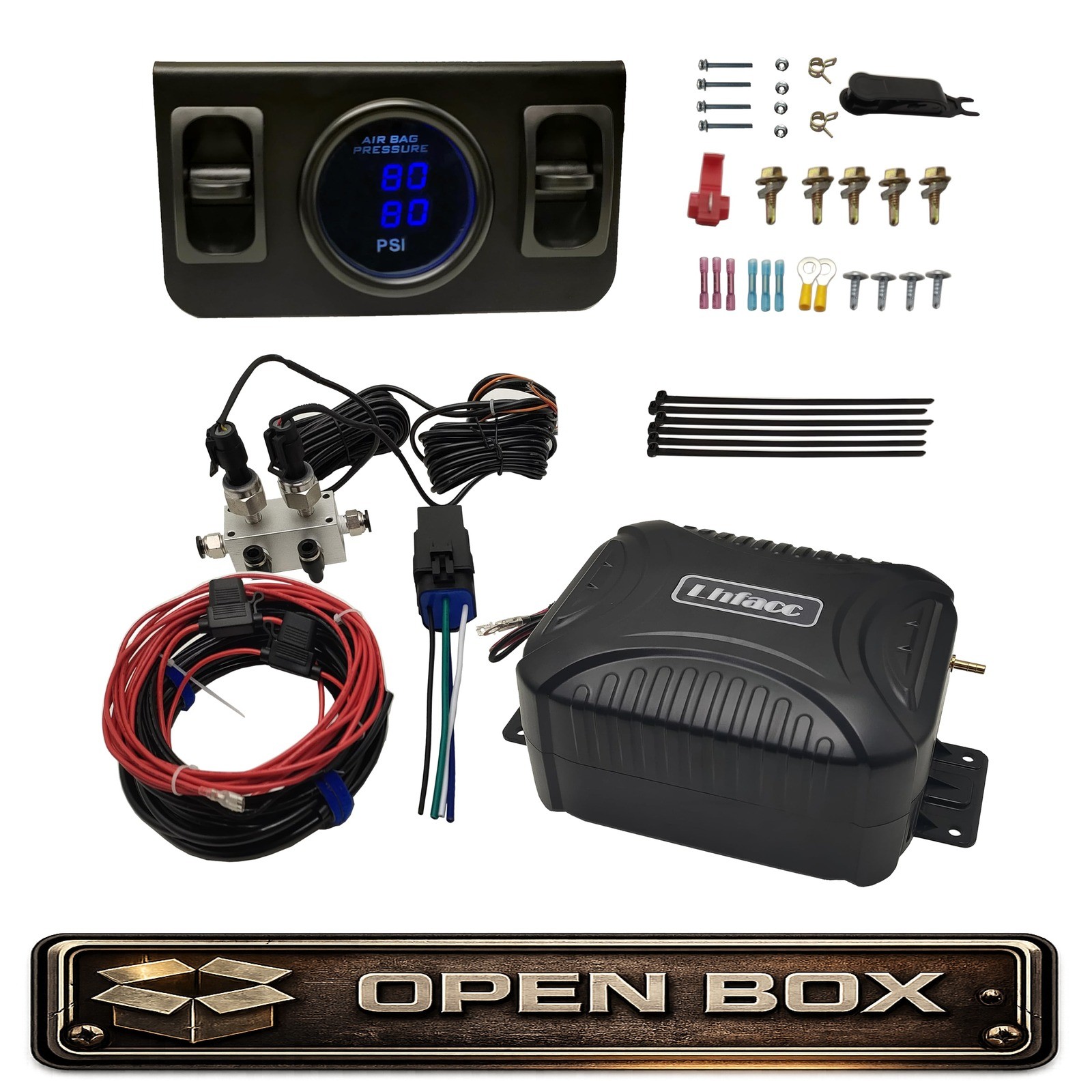 System Truck Van Air Pump Dual Gauge Paddle Valve Kit