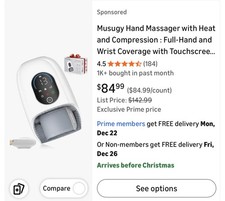 Hand Massager with Heat and Compression : Full-Hand and Wrist Coverage with Touc