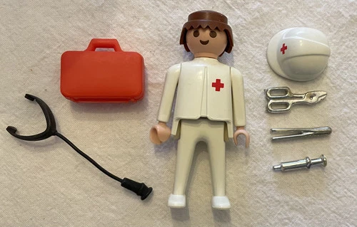 Playmobil 3340 Doctor Paramedic Set 1987 Vintage (Missing 1 Item)