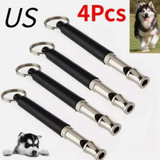 4Pcs Obedience Stop Barking Pet Sound Dog Training WHISTLE UltraSonic PitchBlack